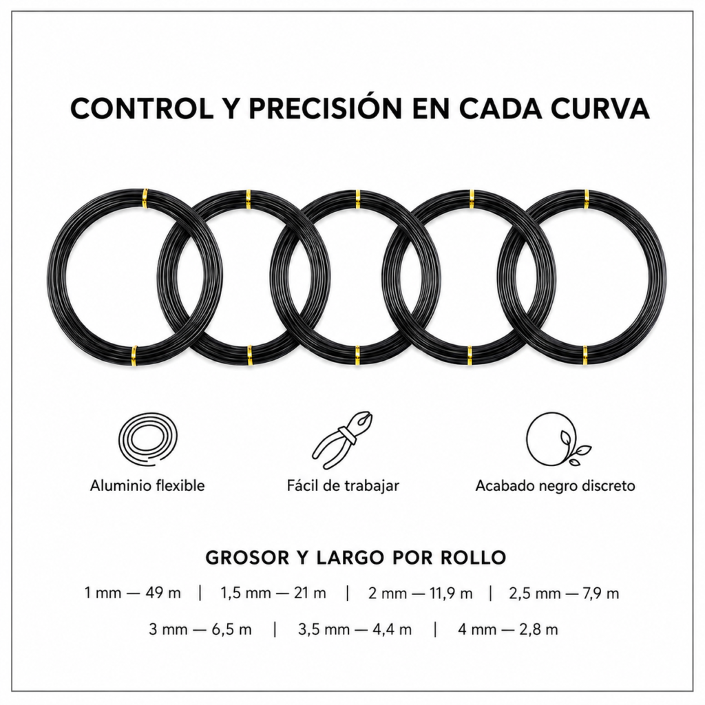 Pack 5 Rollos - Alambre de aluminio